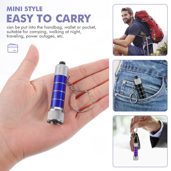 Mini Keychain Light Emergency Night Light Camping Flashlight Portable LED Torch Aluminum Keyring - Image 3